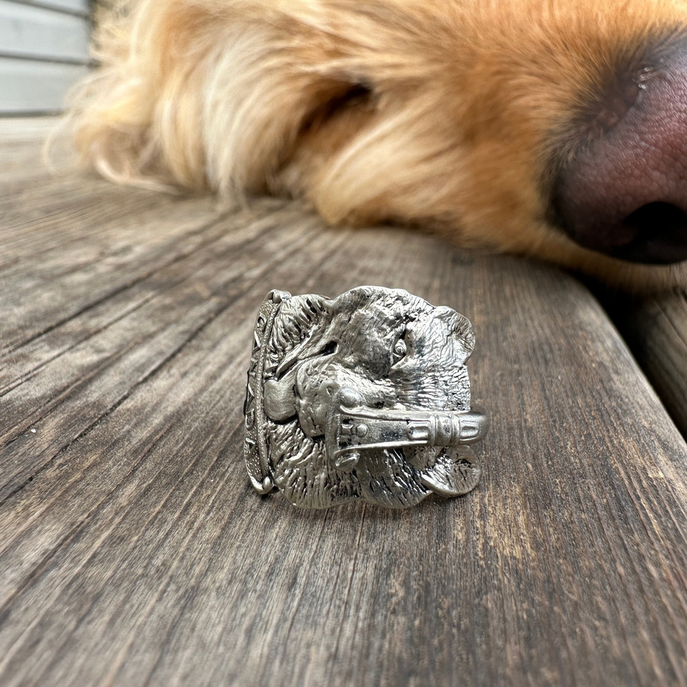 Vintage‎ Canada Husky Dog Souvenir Spoon Handmade Ring